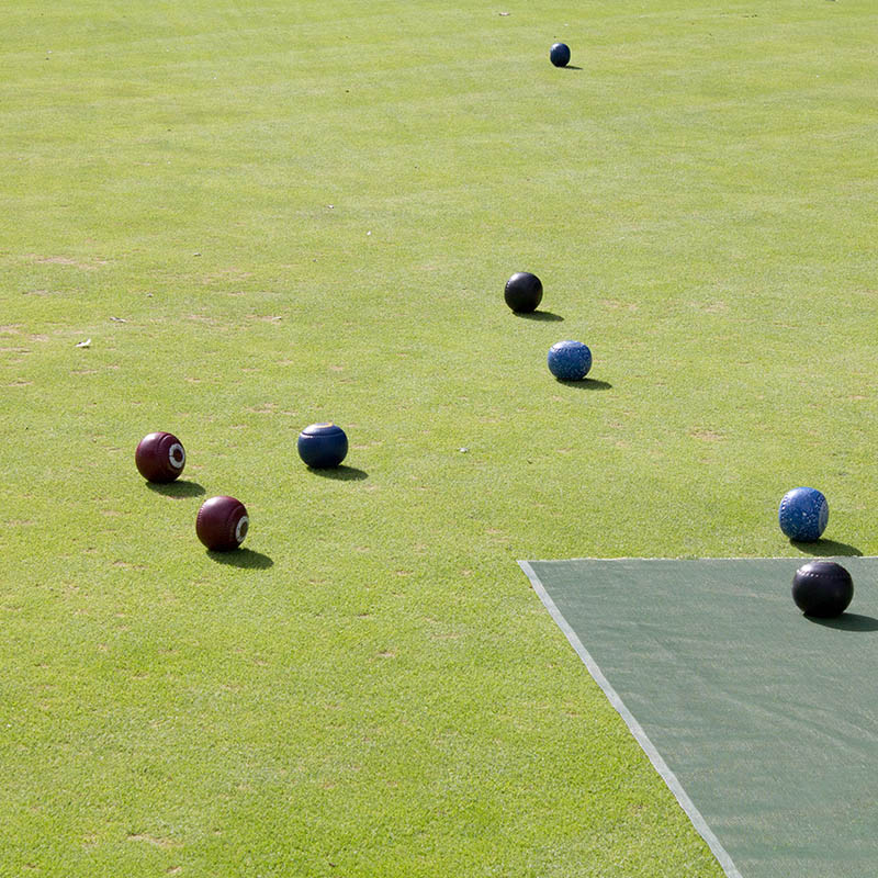 bocce court in use